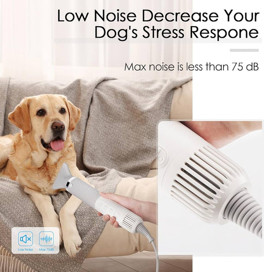 Electric hair pulling and blowing comb for dogs