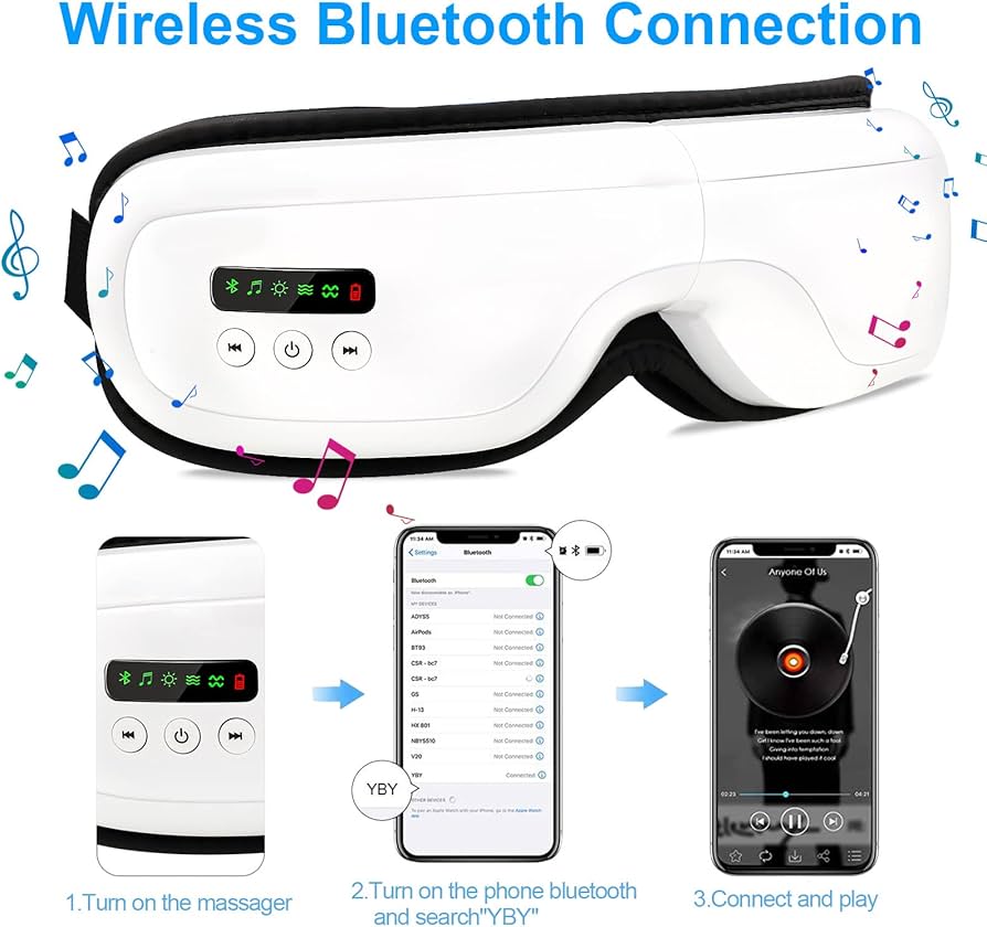 Eye massager with bluetooth