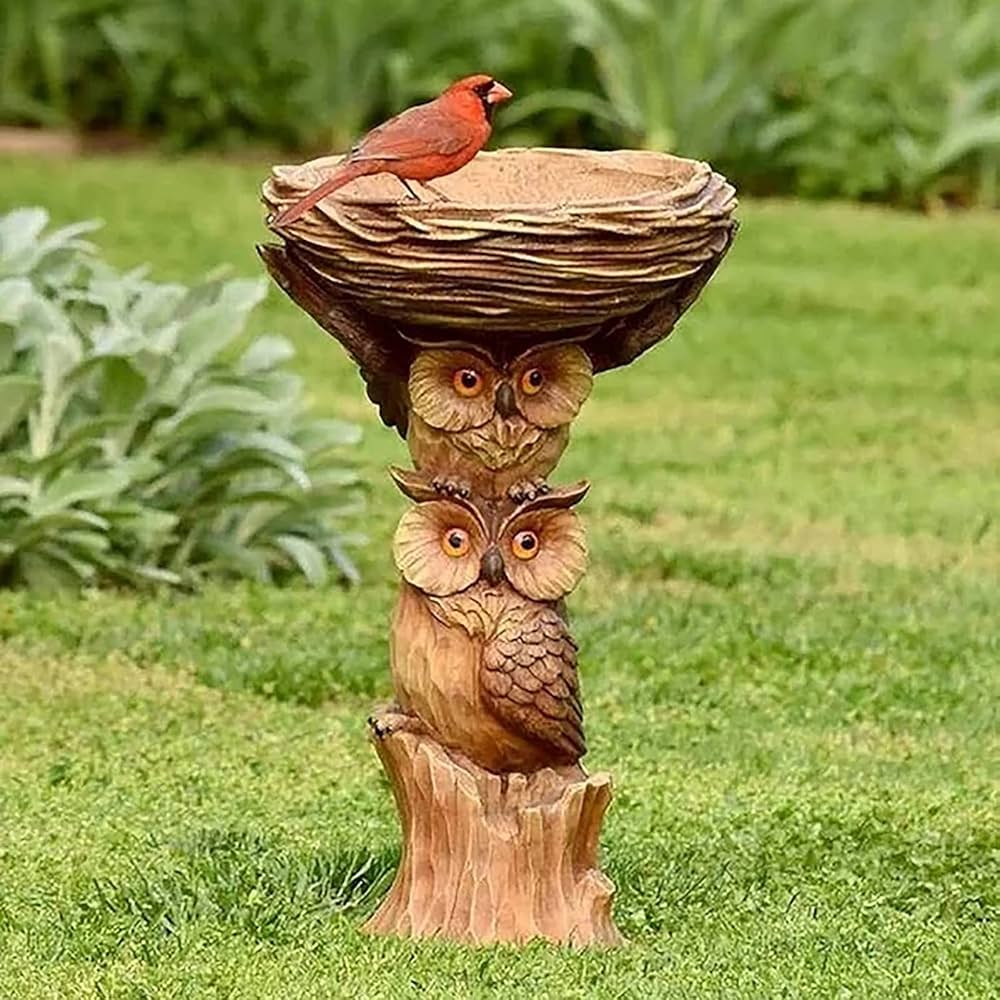 Garden decoration with birdbath