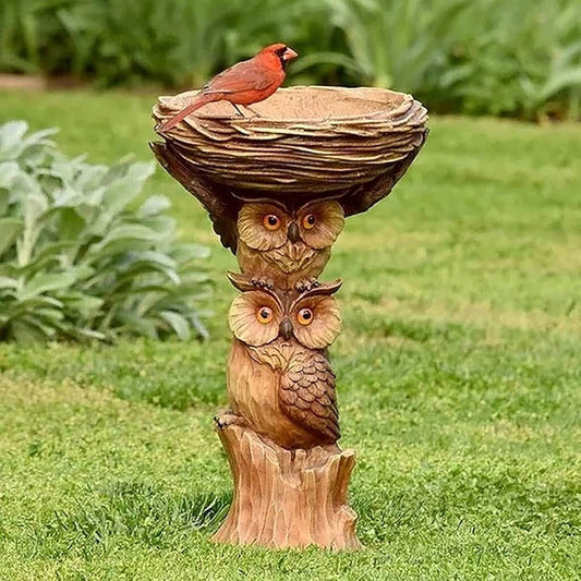Garden decoration with birdbath