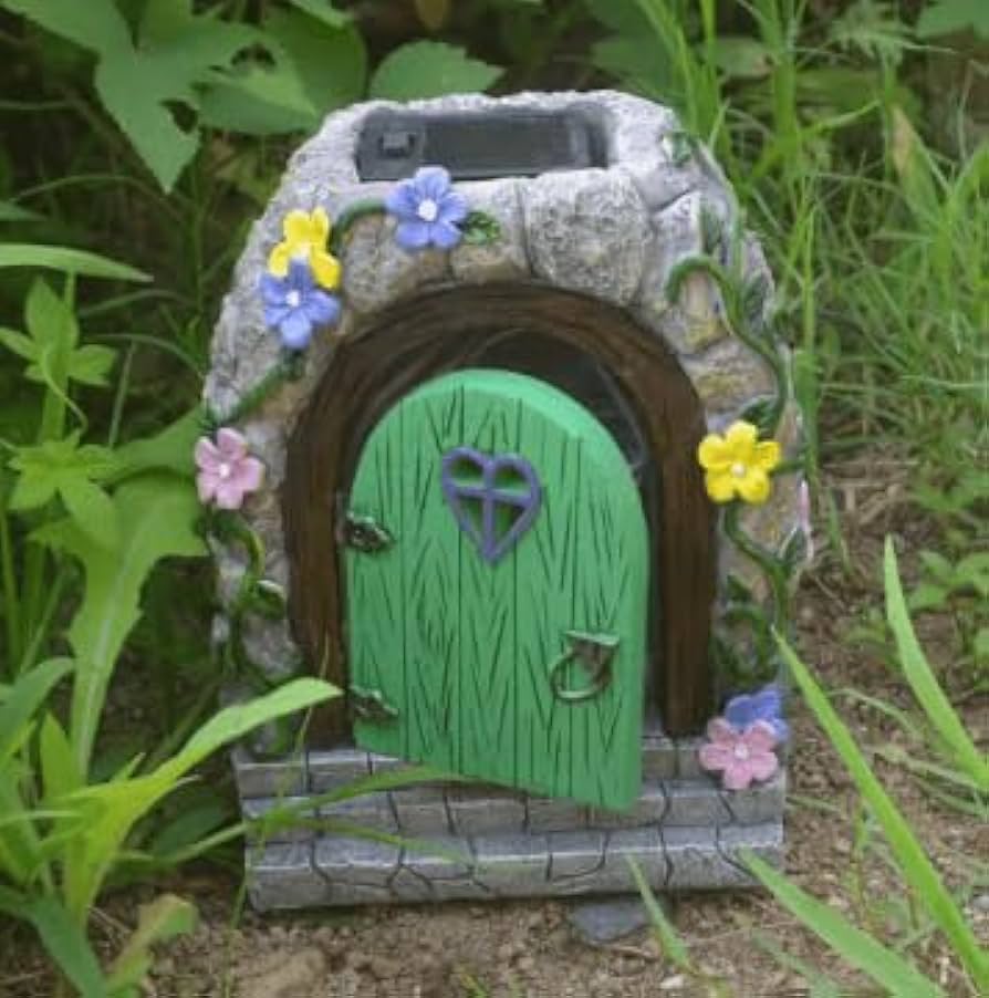 Solar LED lighted fairy house