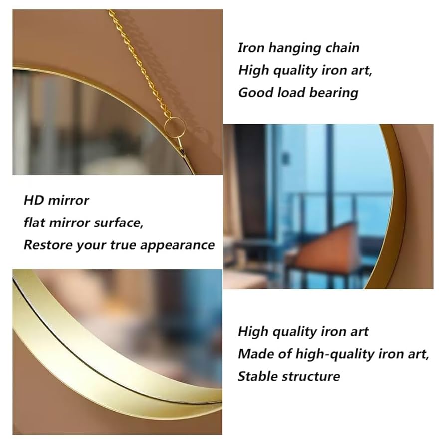 Round hanging mirror