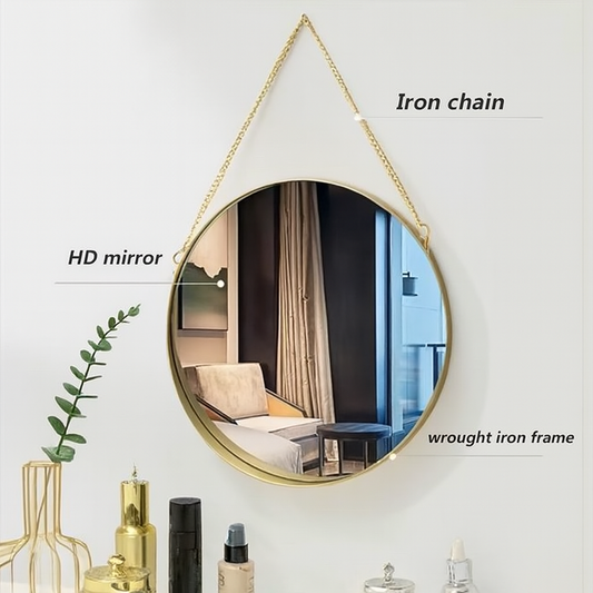 Round hanging mirror