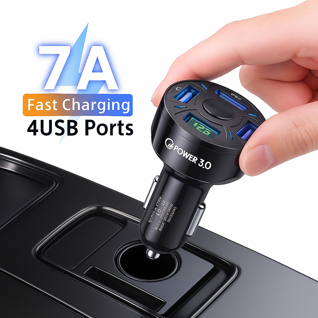 Fast car charger 4 ports