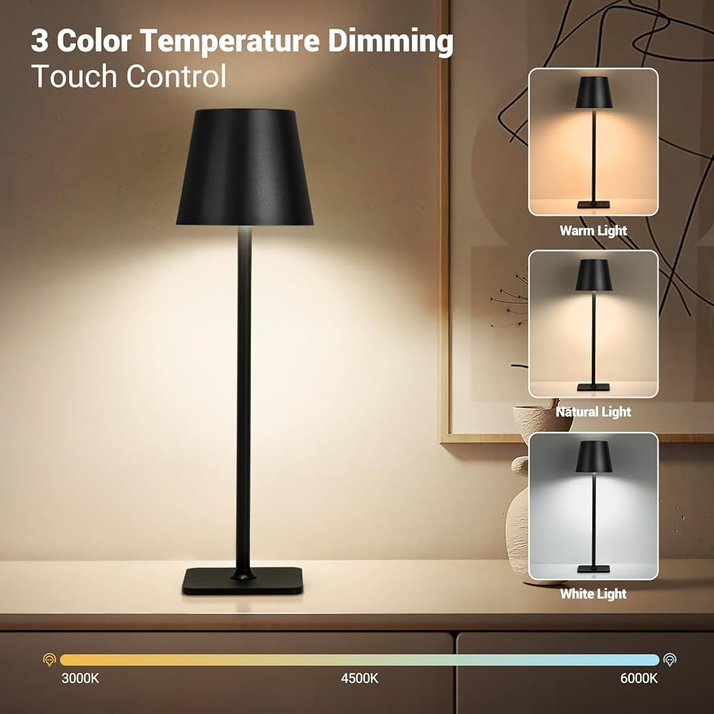 Table lamp with touch dimmable