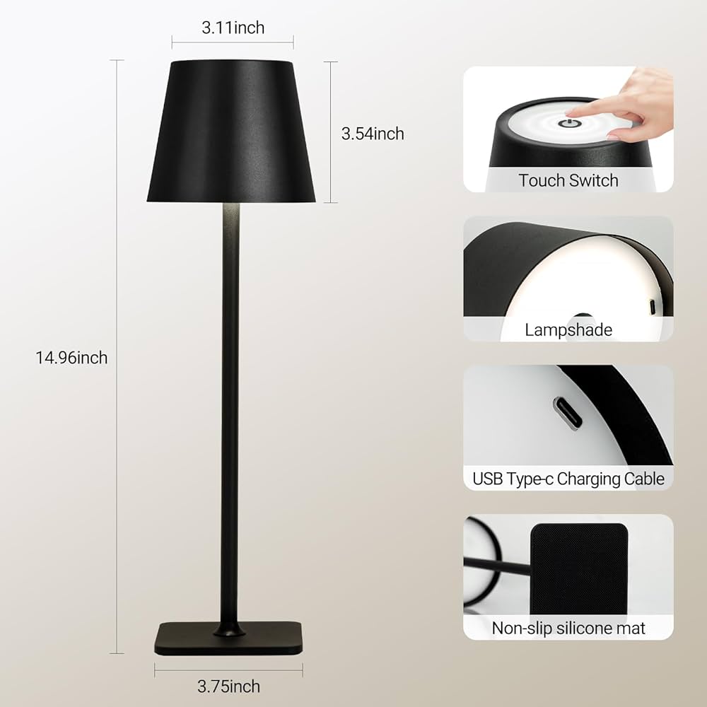 Table lamp with touch dimmable