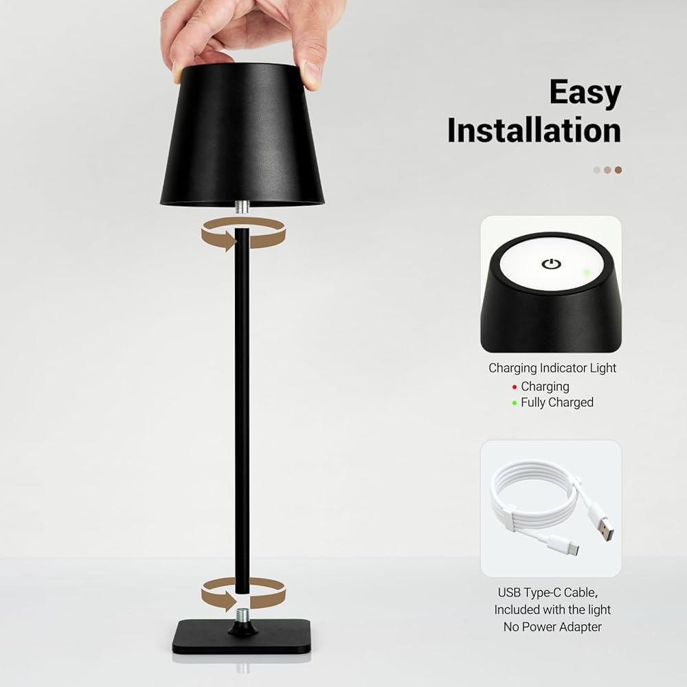 Table lamp with touch dimmable