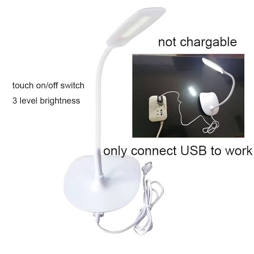 Charging small desk lamp with eye protection