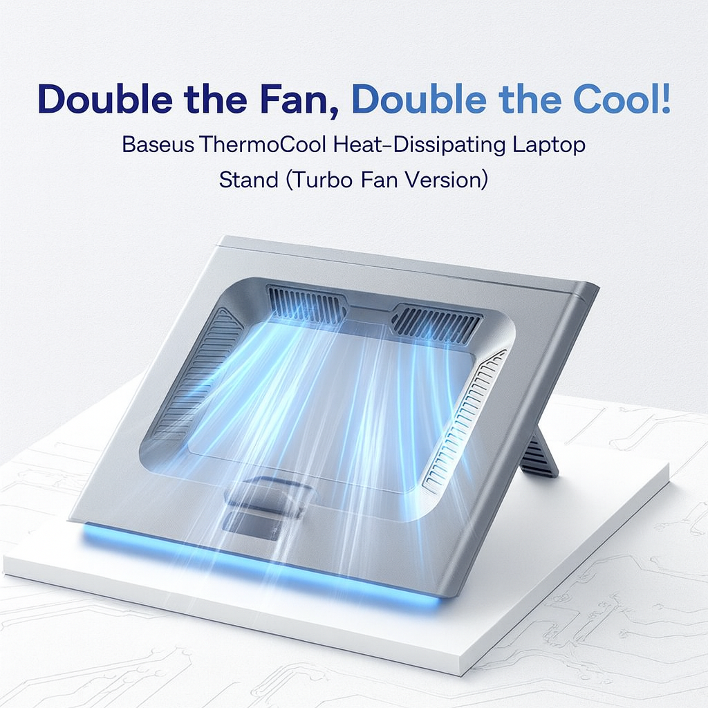 Notebook stand with cooling turbofan
