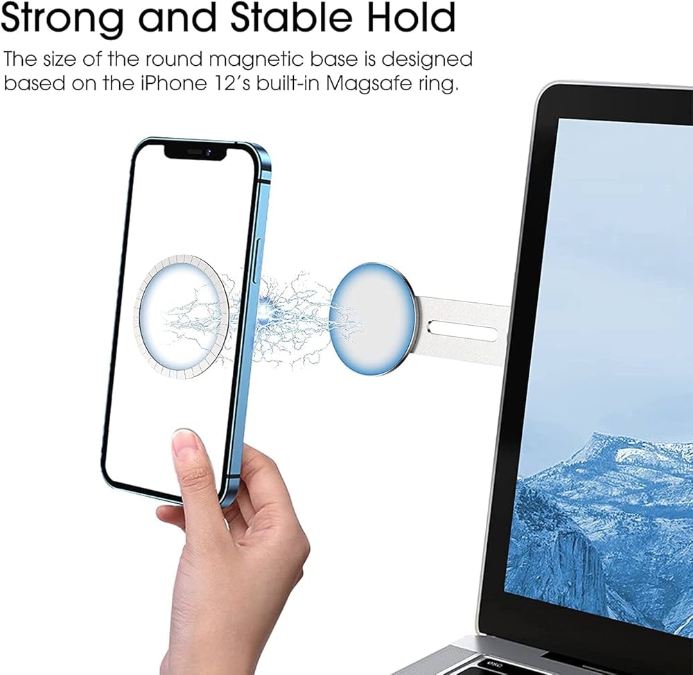 Magnetic phone bracket for laptop