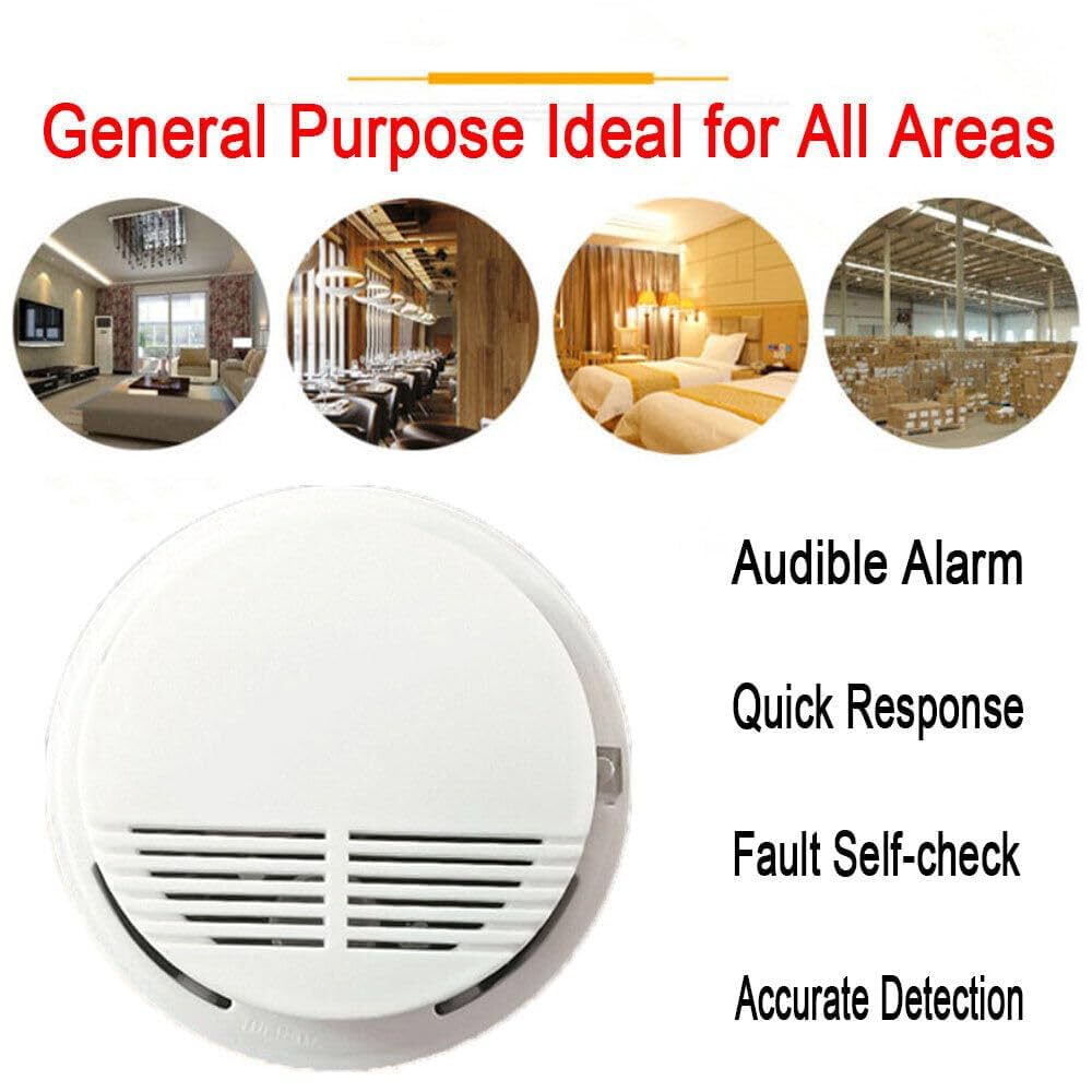 Household smoke alarm with light