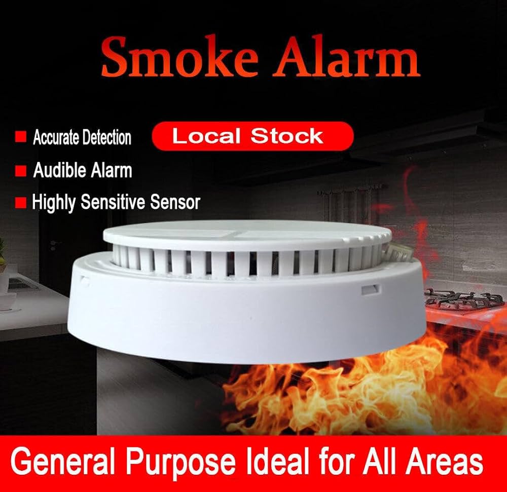 Household smoke alarm with light