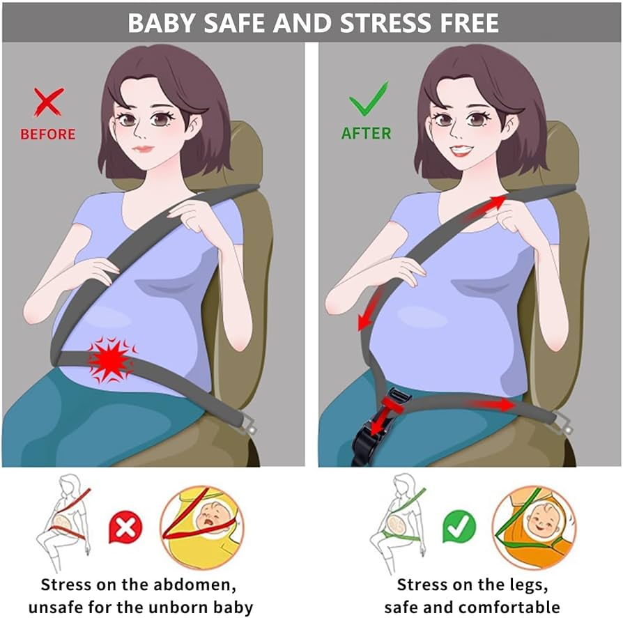 Car seat belt adjuster for pregnant women