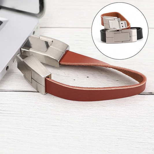 Leather bracelet with USB flash