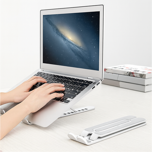 Portable folding laptop stand