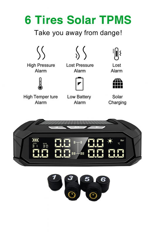 Tire pressure gauge with solar