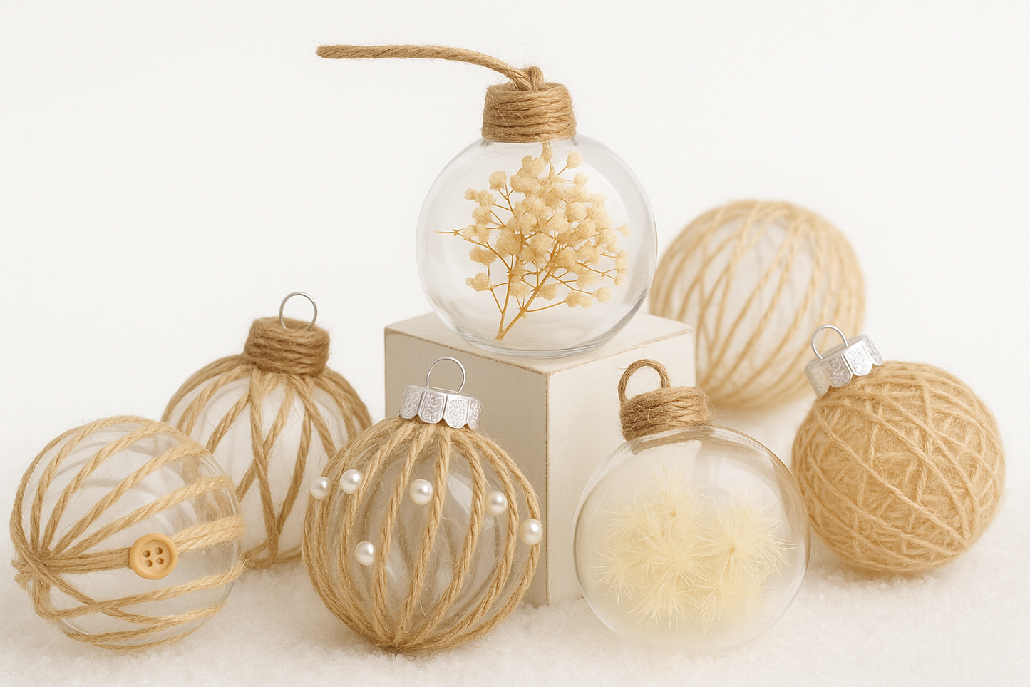 Christmas tree balls Transparent with twine