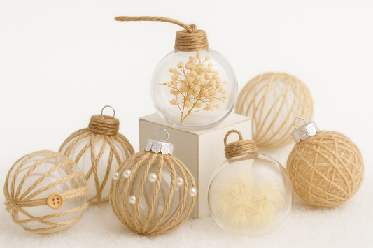 Christmas tree balls Transparent with twine