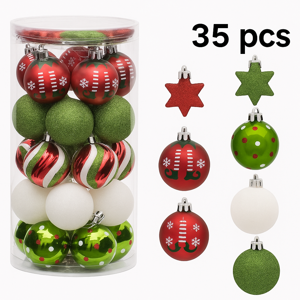 Christmas balls colored 35 pack