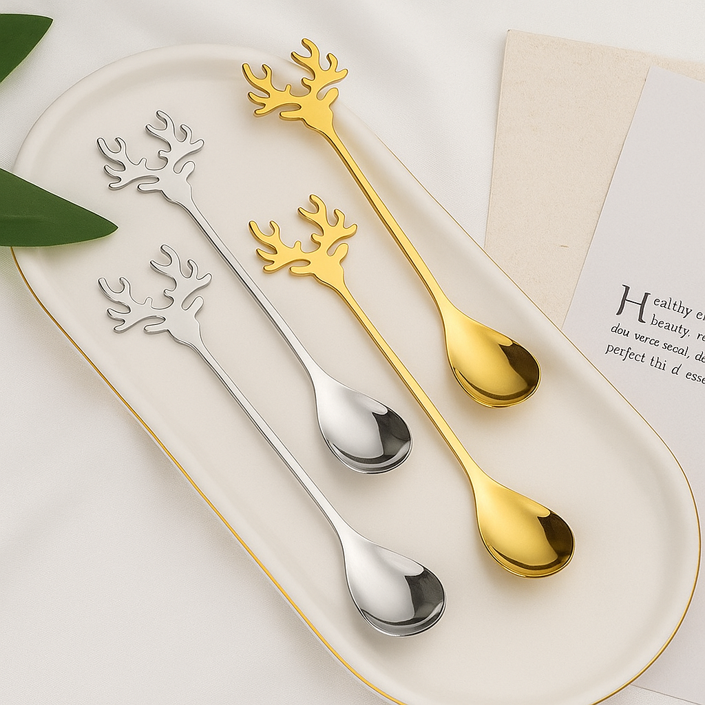 Merry Christmas Spoons Xmas Party Tableware Ornaments Christmas Decorations