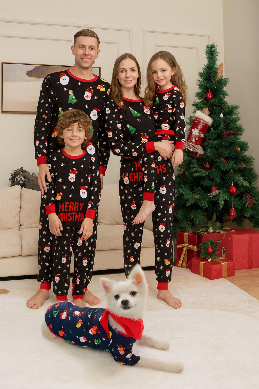 Family christmas matching pajamas set