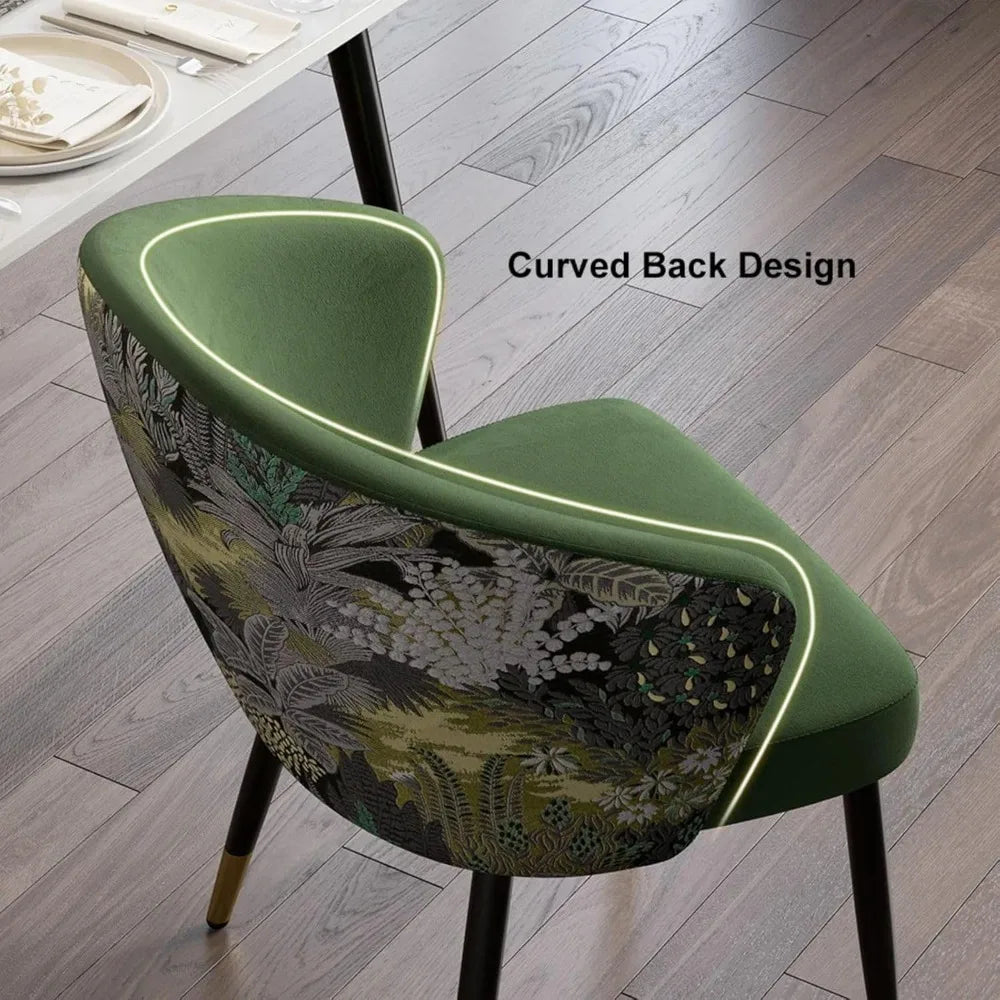 Upholstered Velvet Dining Chair, Comfy Dining Room Chairs with Thick Cushions, Modern Kitchen Side Chairs