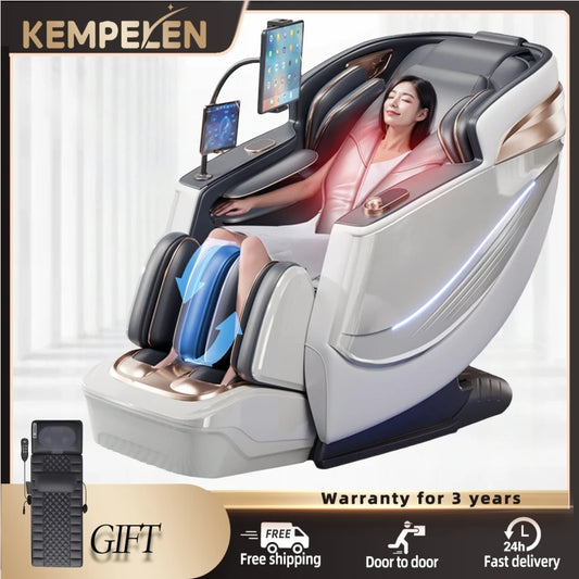 4D Full Body Massage Chair AI Voice Control Zero Gravity Thai Stretch Foot Scraping Blood Oxygen Monitor Home Relaxation