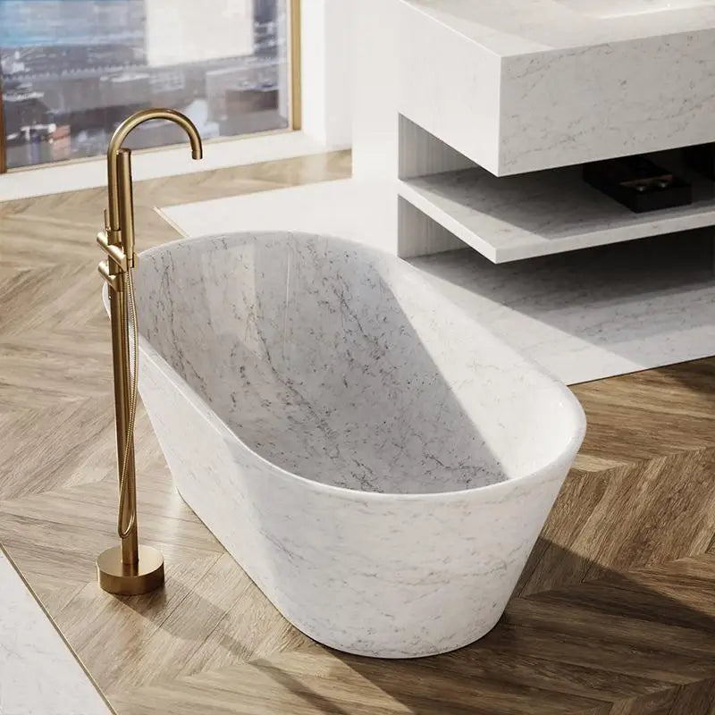 Luxury Natural Marble Bathtub Custom-Made Double Soaking Tub for Hotel Villa Artistic Indoor Outdoor Design High-End Durable