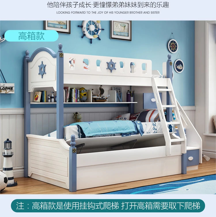 Bunk Bed Childrens Toddler Baby Crib Bassinet Montessori Trundle Princess Monster Wooden Hut Mezzanine Cradle Cot Letto Bambini