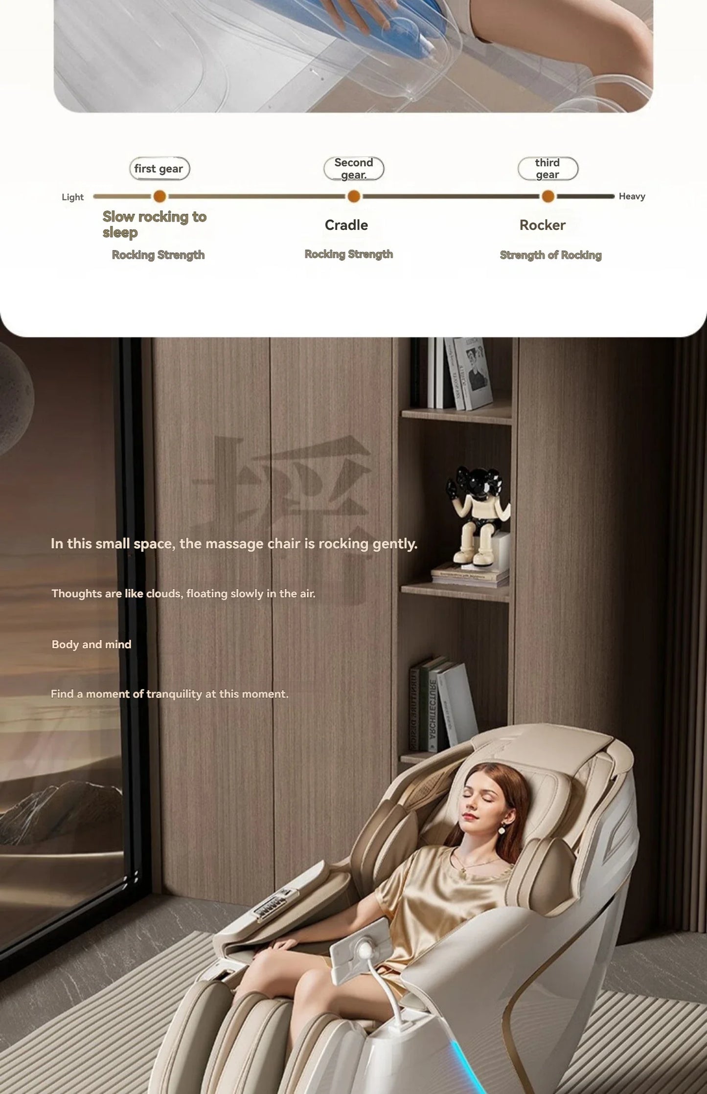 4D+4D Electric Massage Chair Full Body 24 Modes Zero Gravity SL-Track Shiatsu Smart Auto Massage Chairs with Heat System Massage