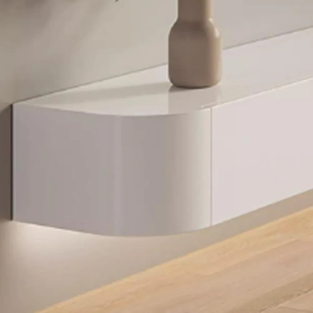 White Wall-Mounted TV Cabinet Living Room Floating Cabinet Floating TV Unit Media Console Storage TV Bench Under TV(160x24x20cm)