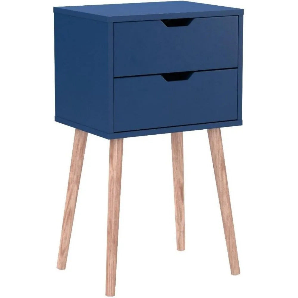 Solid Wood Nightstands Set of 2, Bedroom Side Tables with Drawers and Large Storage, End Table for Home
