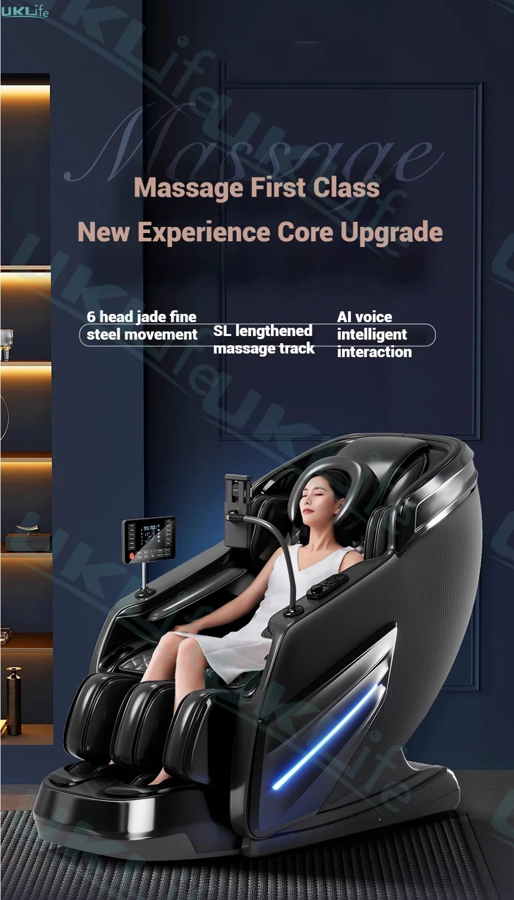 2025 Upgrade 6D Jade Rollers Massage Chair w/ SL-Track & AI Voice Control | Zero Gravity Full Body Airbag + Heating System