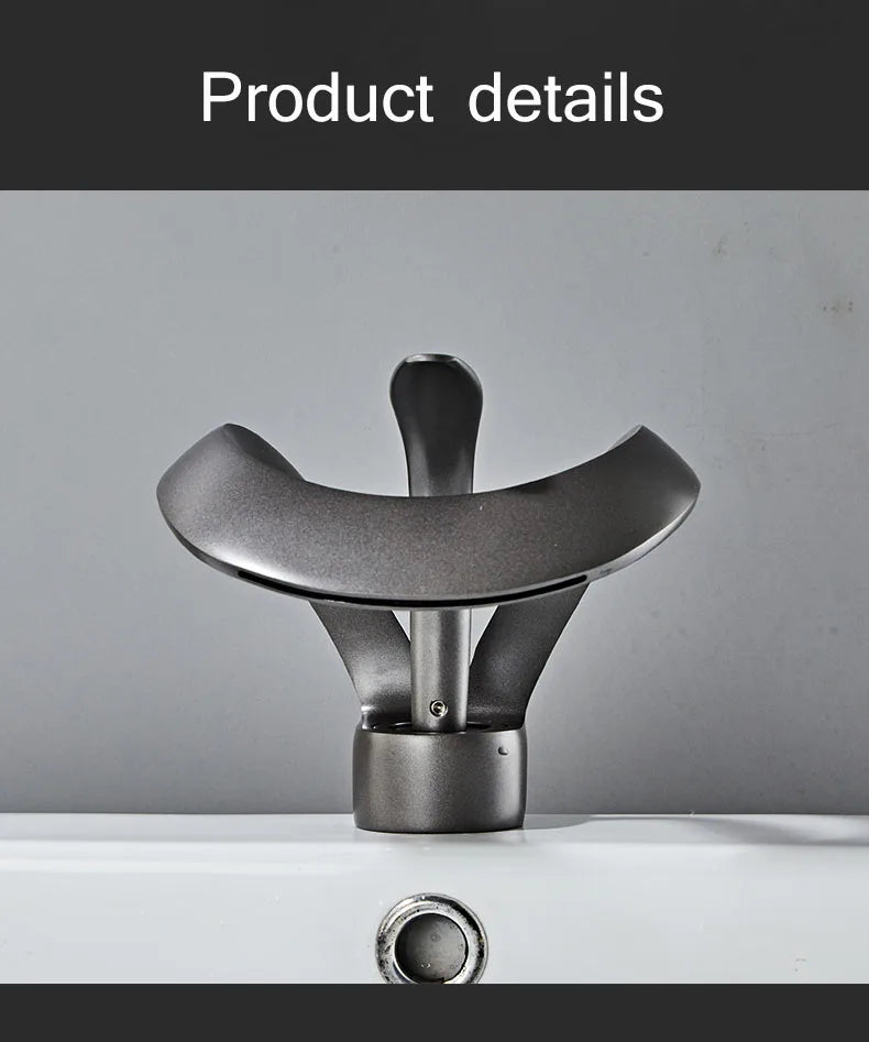 Golden/White Bathroom Basin Faucet Black Bathroom Faucet Brass Creative Grey Sink Mixer Tap Hot & Cold Waterfall Basin Faucet