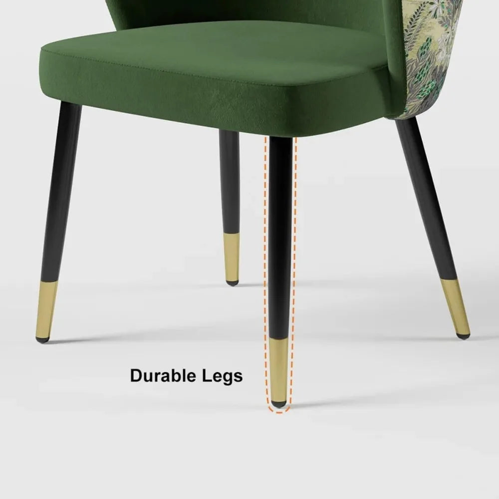 Upholstered Velvet Dining Chair, Comfy Dining Room Chairs with Thick Cushions, Modern Kitchen Side Chairs