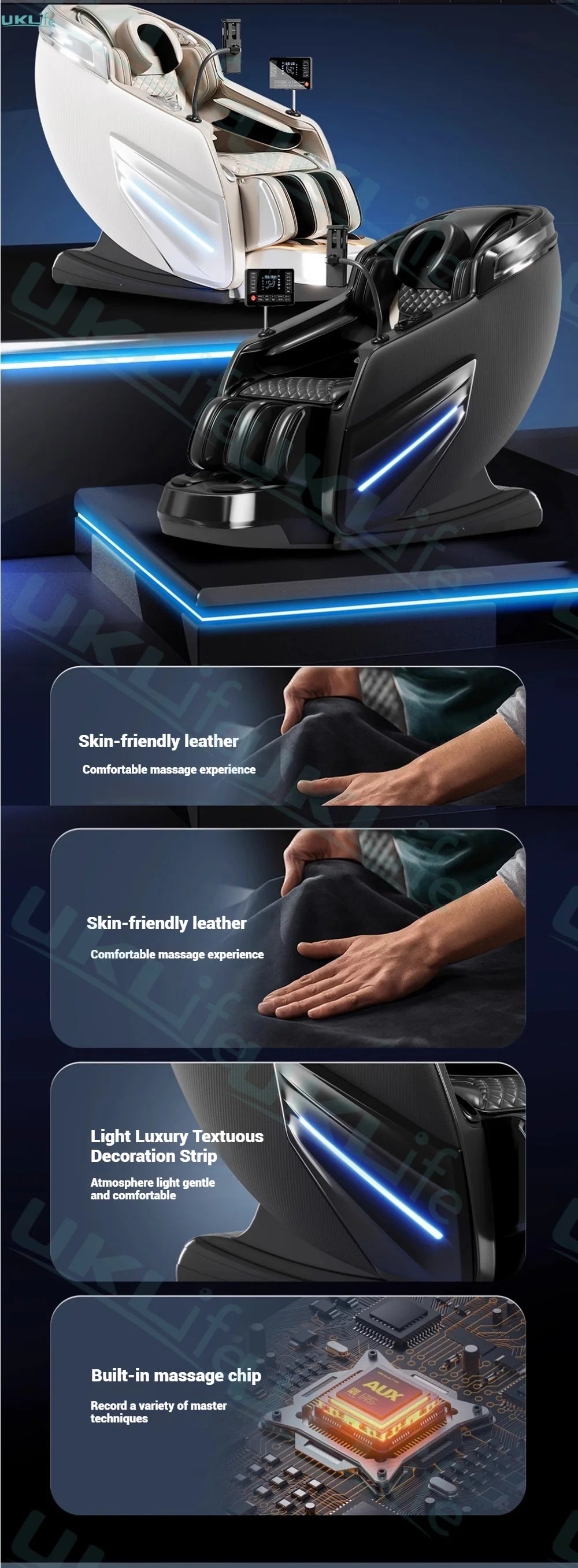 2025 Upgrade 6D Jade Rollers Massage Chair w/ SL-Track & AI Voice Control | Zero Gravity Full Body Airbag + Heating System