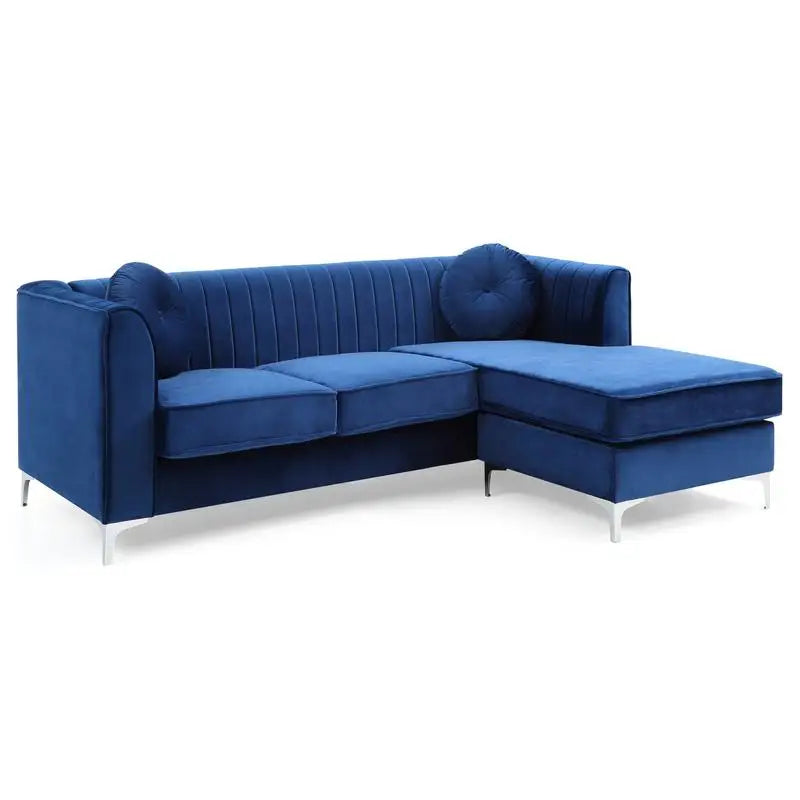 Navy Blue Sofa Chaise - 3 Boxes, Comfortable Design for Living Room