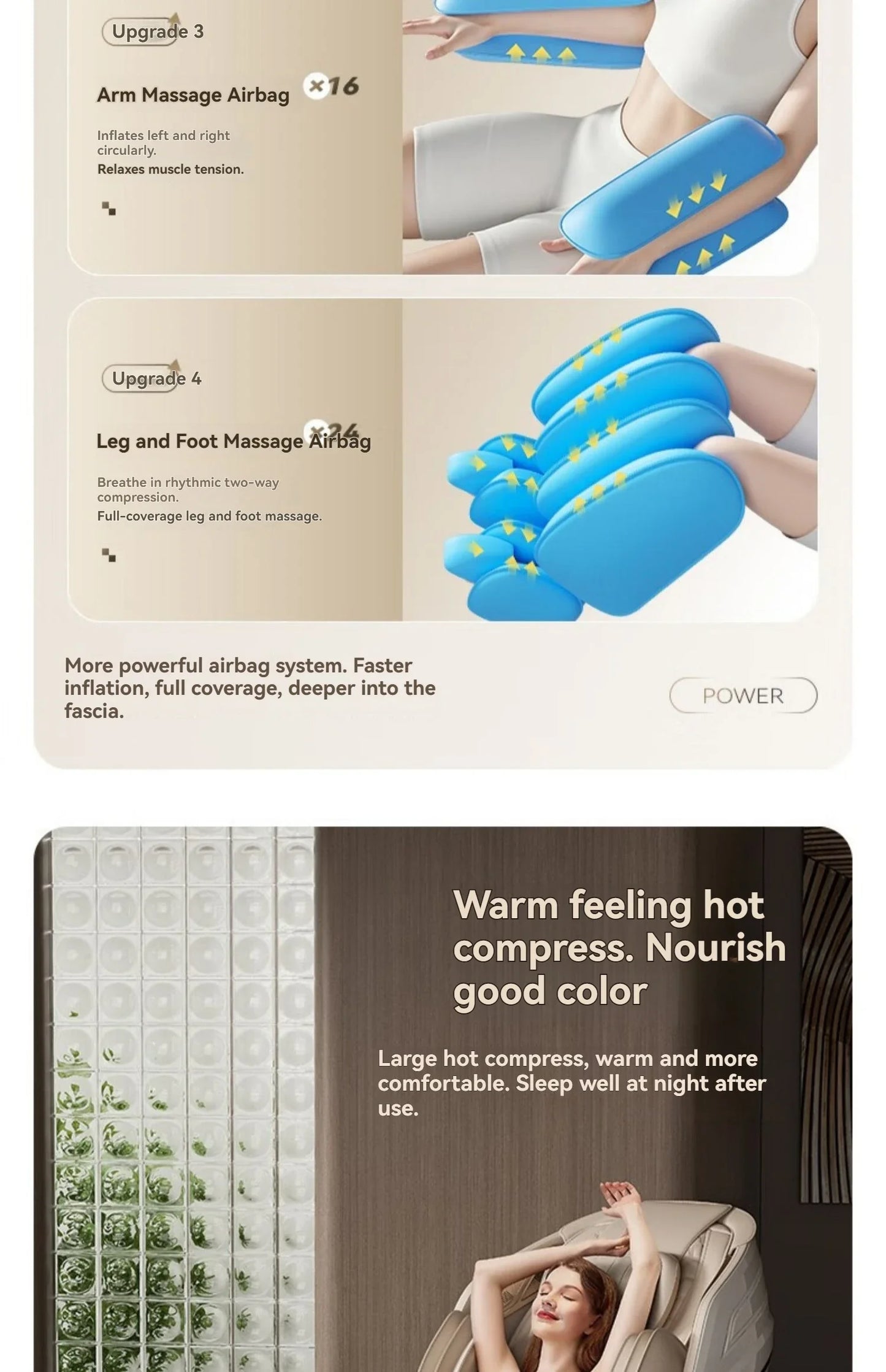 4D+4D Electric Massage Chair Full Body 24 Modes Zero Gravity SL-Track Shiatsu Smart Auto Massage Chairs with Heat System Massage