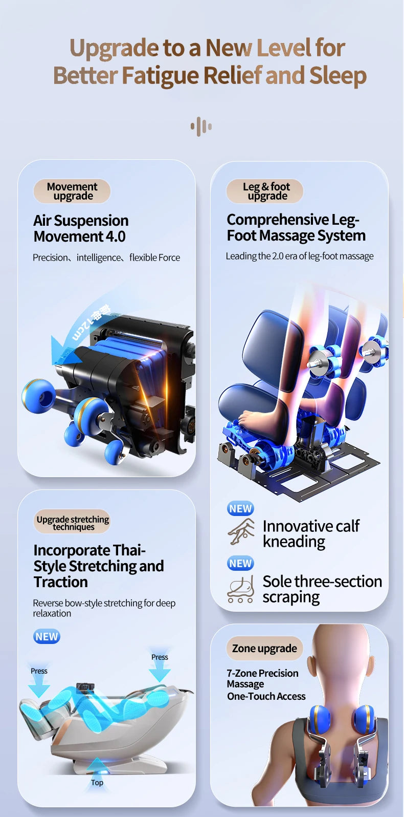 2025 Premium 4D Smart Massage Chair Home Office Use Full-Body Luxury Space Capsule with Multifunction Triple Control Operation‌