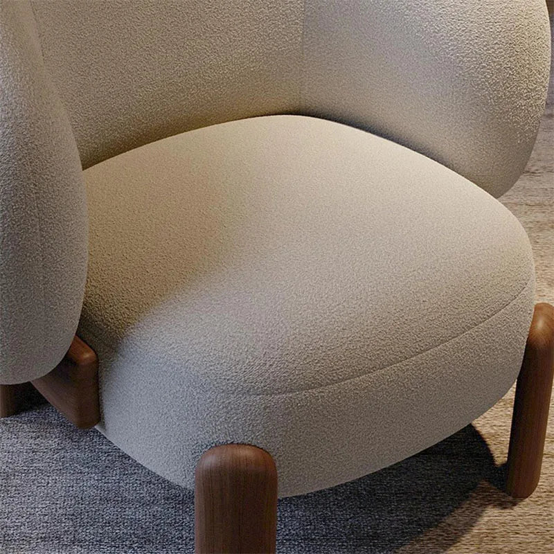 Single Sofa Chair for Living Room Furniture Upholstered Accent Chair Lambswool Fabric Lounge Chair Bedroom & Apartment Use