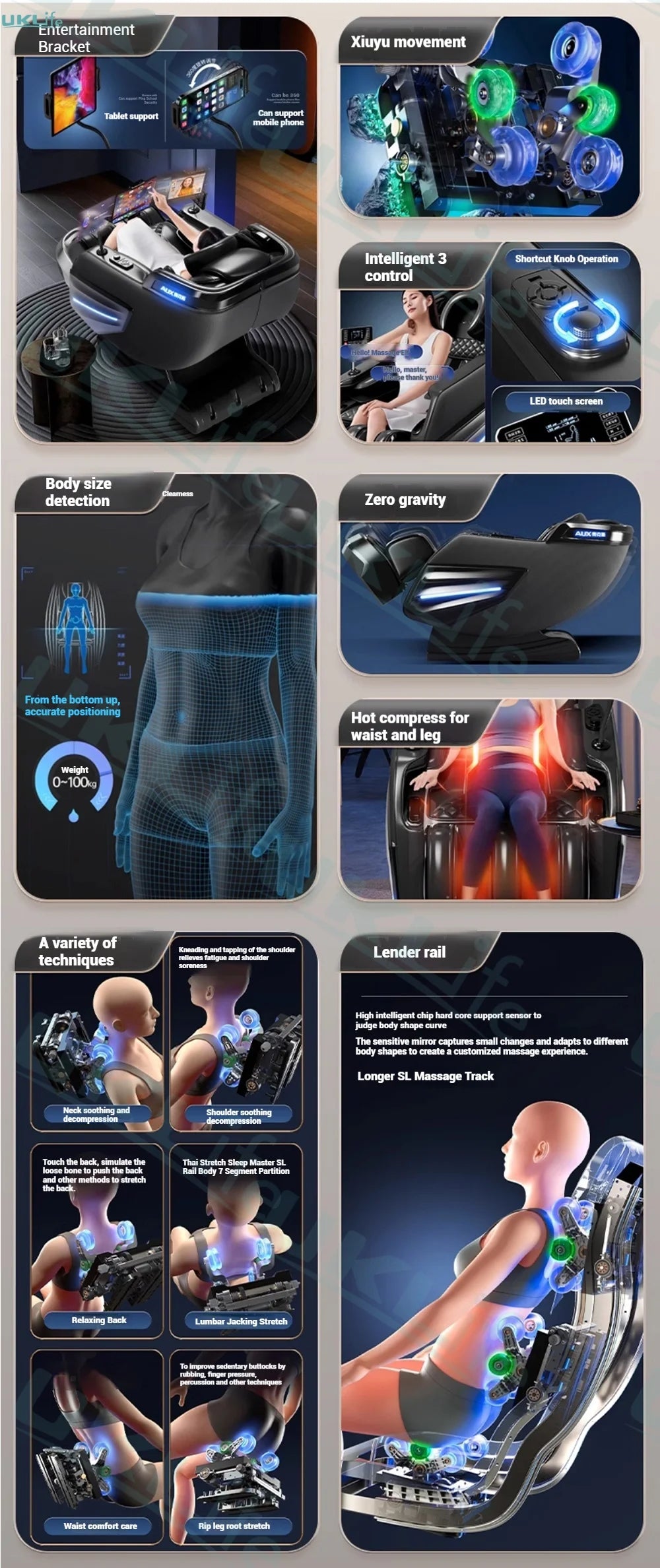 2025 Upgrade 6D Jade Rollers Massage Chair w/ SL-Track & AI Voice Control | Zero Gravity Full Body Airbag + Heating System