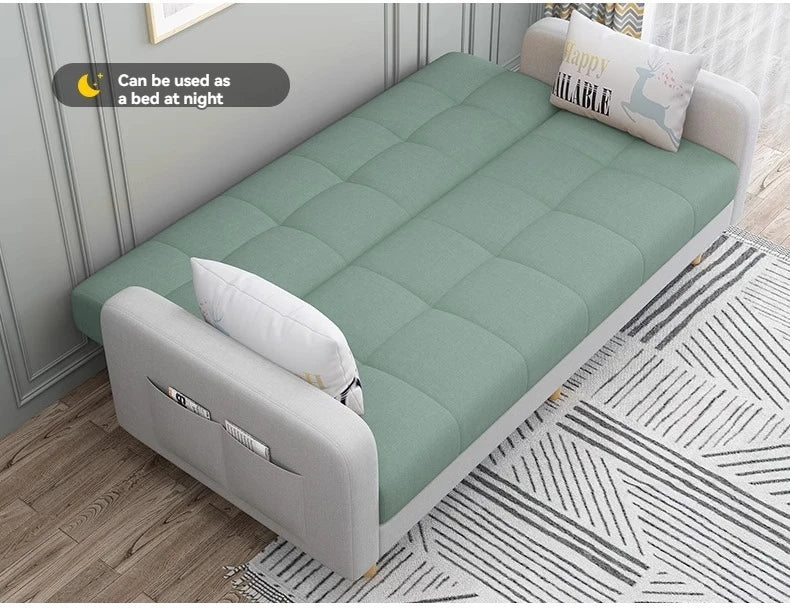 Small Unit Sofa Bed, Foldable Dual-purpose Double Bed, Home Office Nap, Three Person Sofa, Leisure Fabric, Lazy Sofa