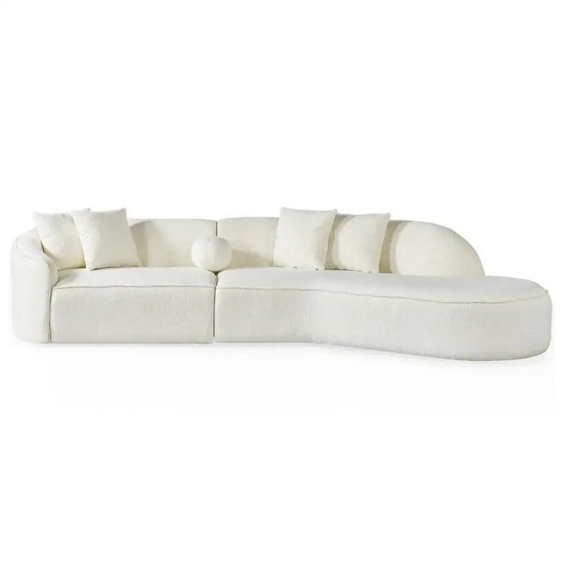 Curvy Sectional Sofa 133" in Japandi Style - Elegant Design for Modern Living Room Decor