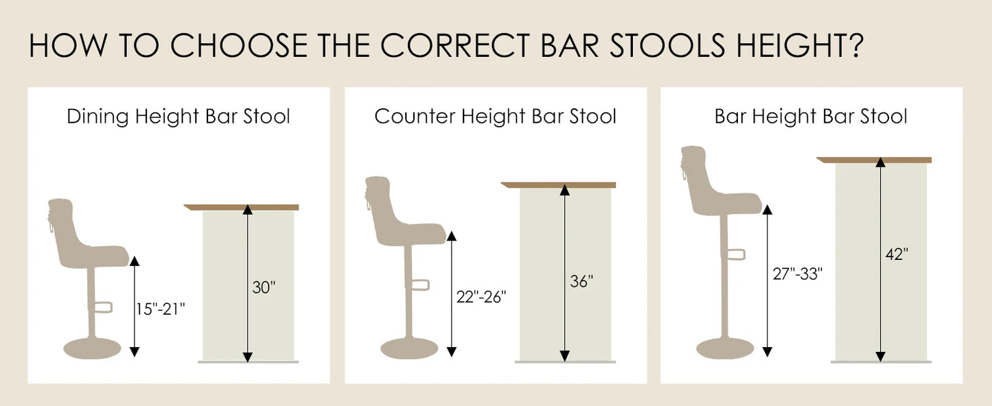 Gold Bar Stools Set of 6,  Velvet Tufted Barstools Upholstered Bar Height Chairs for Kitchen Island, Dining Room, Cafe, Cream