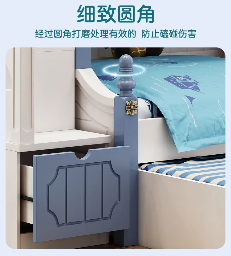 Bunk Bed Childrens Toddler Baby Crib Bassinet Montessori Trundle Princess Monster Wooden Hut Mezzanine Cradle Cot Letto Bambini