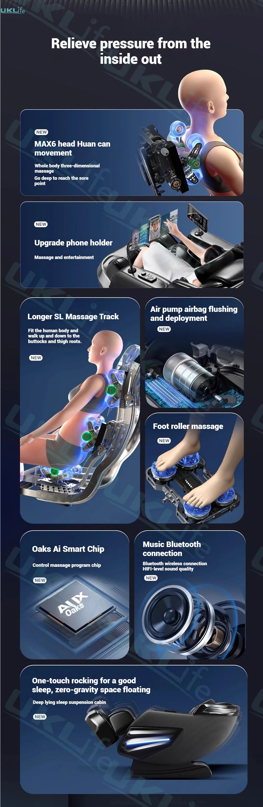 2025 Upgrade 6D Jade Rollers Massage Chair w/ SL-Track & AI Voice Control | Zero Gravity Full Body Airbag + Heating System