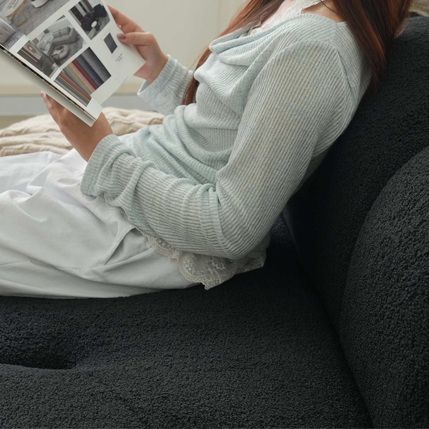 Sdorens Modern Cloud Shaped Couches for Living Room Comfy Upholstered Cloud Shaped Leisure Sofa Couch for Bedroom Apartment