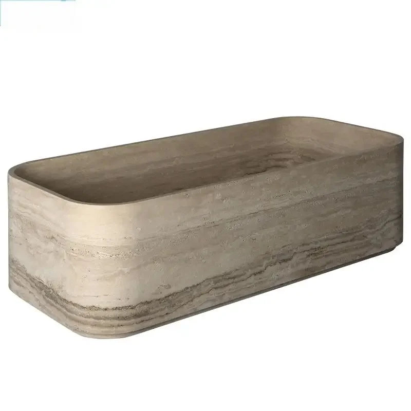 Luxury Natural Marble Bathtub Custom-Made Double Soaking Tub for Hotel Villa Artistic Indoor Outdoor Design High-End Durable