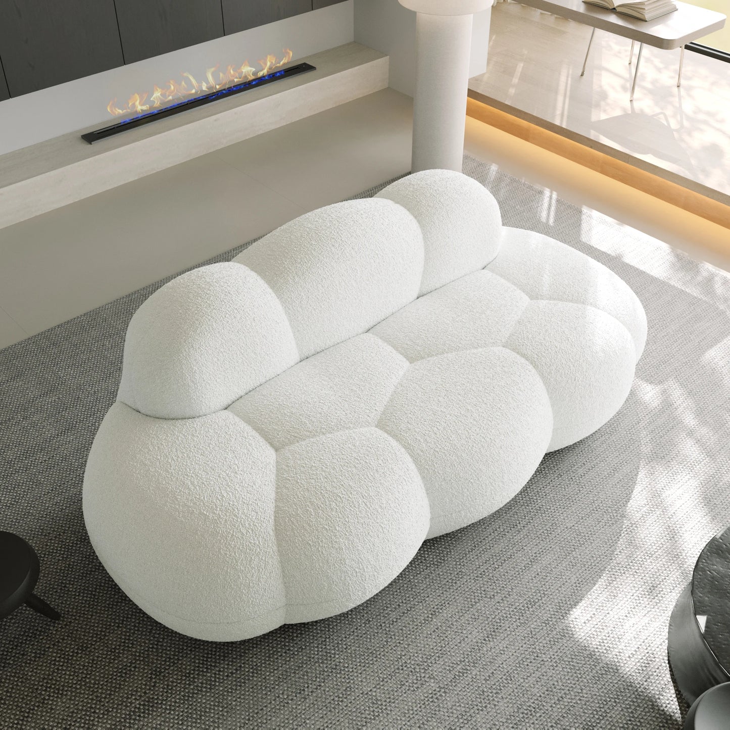 Sdorens Modern Cloud Shaped Couches for Living Room Comfy Upholstered Cloud Shaped Leisure Sofa Couch for Bedroom Apartment