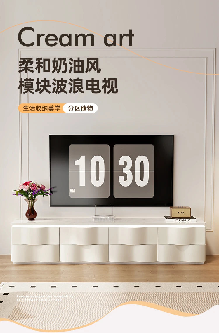 Nordic Creative TV Stands Modern Minimalist Living Room Slate Coffee Table and TV Cabinet Set Designer Home Furniture FYTS